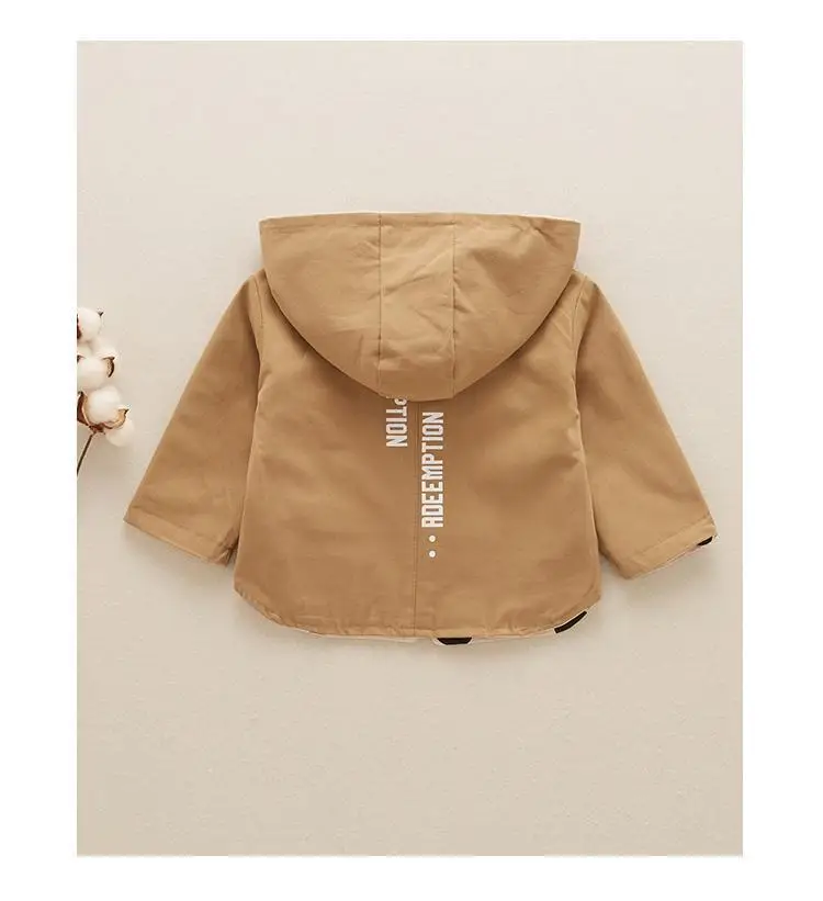 Amazon Hot Selling Boys And Girls 100% Cotton Outdoor Windbreaker Dot Printing Solid Color Reversible Jacket size from 80-120