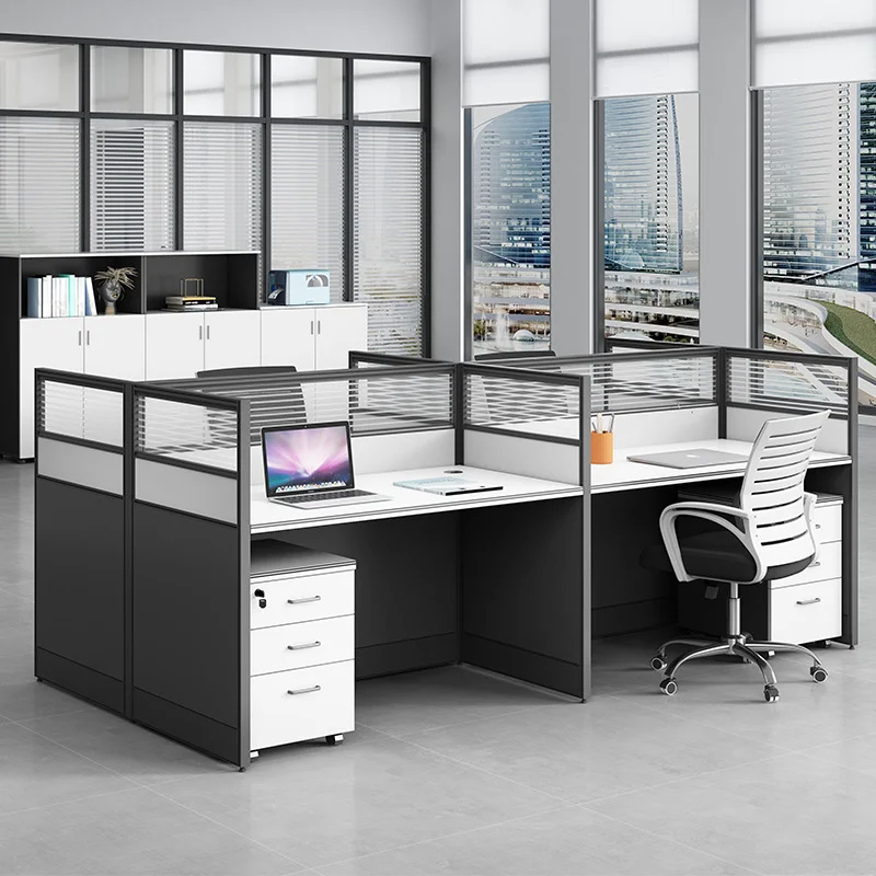 Industrial Modern 4 Seater Modular Steel Workstation Desk Cubicle Office Furniture Office Table Workstation Desk
