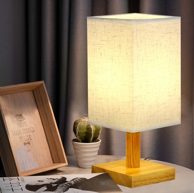 Fabric USB small desk lamp bedroom bedside lamp study dormitory LED small night light