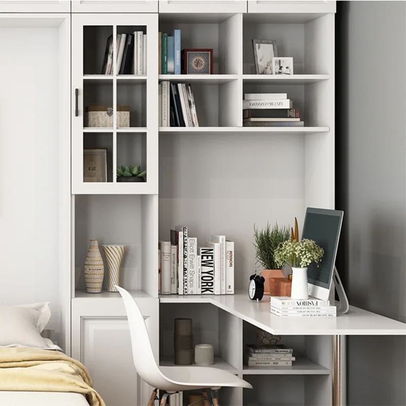 New design smart furniture customizable solid wood folding bed space saving  vertical wall bed multi-function murphy bed