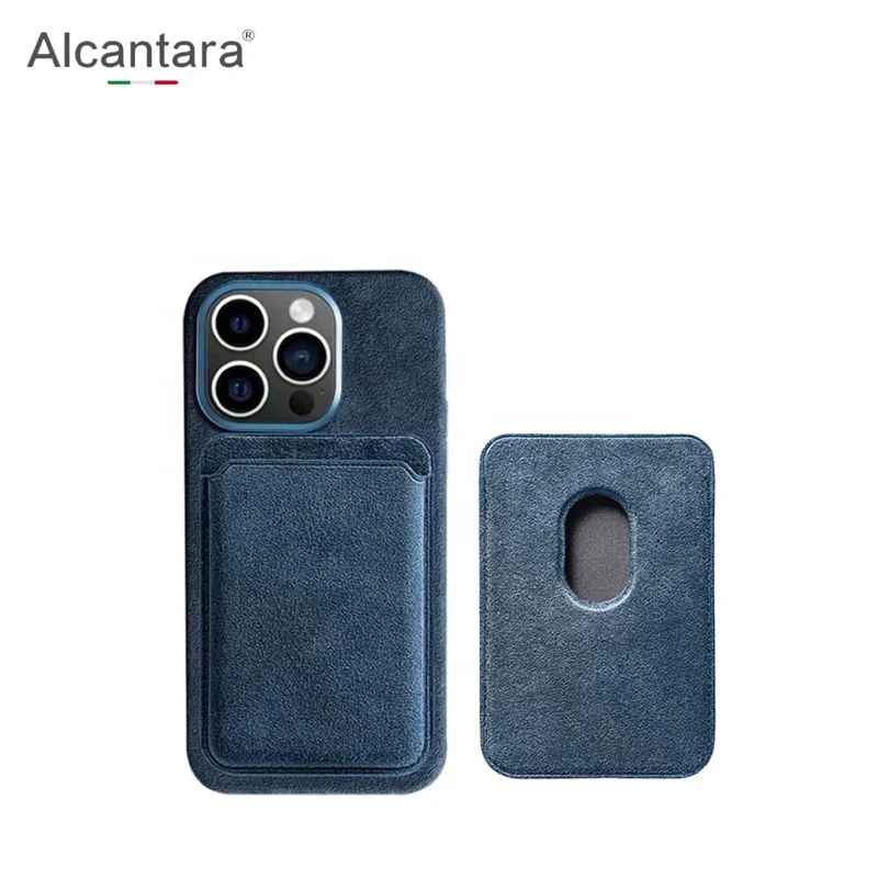 Изготовленный на заказ держатель для карт телефона кошелек Alcantara магнитный используется iphone12/mini/pro/promax бумажник чехол