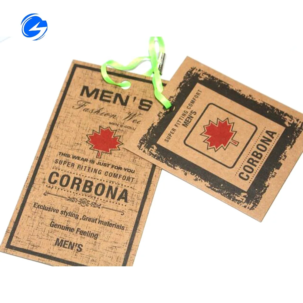 Wholesale paper jeans men engraved luxury elastic cord custom wholesale hang tag paper hang tag clothing paper tag