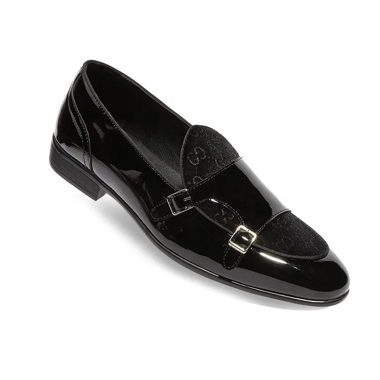 
2019 New fashion trend hard-wearing dress shoes leather with buckle strap 