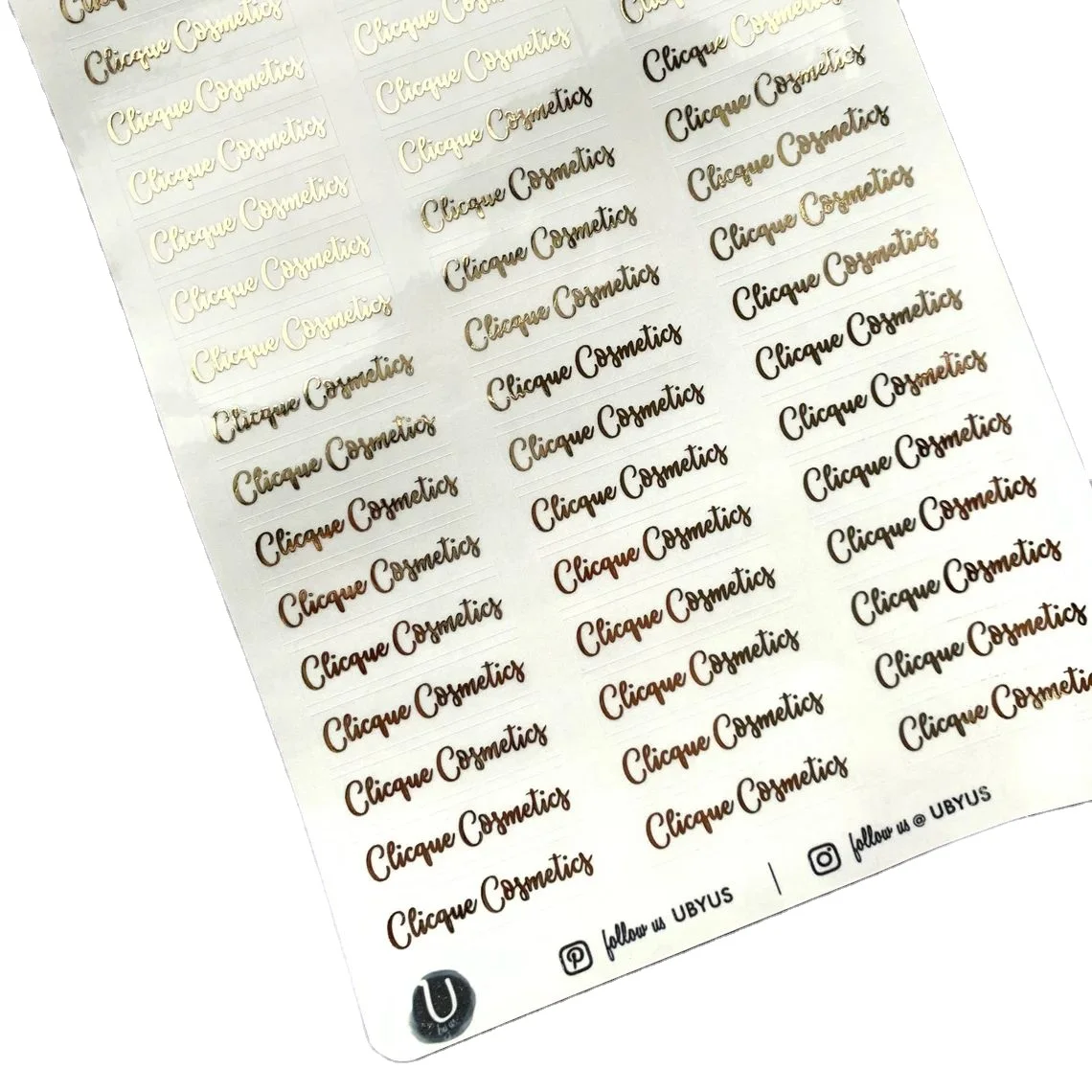 Gold foil stickers personalised labels perfect for lip gloss tubes eyelashes and cosmetic packaging