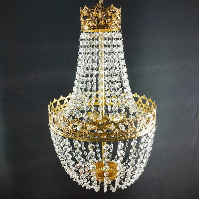 Crown Wedding Chandelier Pendant Lights Luxury Gold Led Chandeliers Ceiling Decor