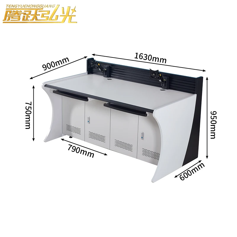 Two workstation Y-type command center control console monitoring desk Conference room office furniture monitoring computer desk