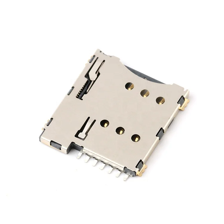 Hotsale High Quality Push 7 Pin sim card PUSH-PUSH micro smd card Connector