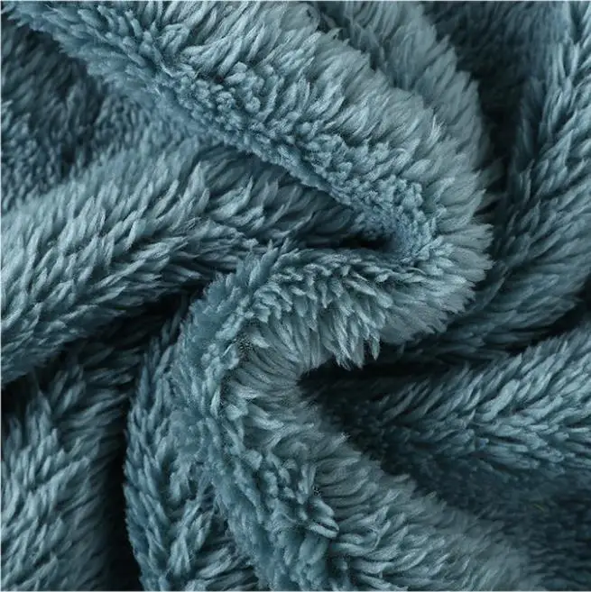 100% polyester sherpa fleece polar fleece plush fabric for baby blankets supplier in china sj#