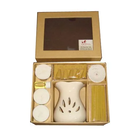 White Nice Ceramic Essentia Oil Burner Incense Stick Set