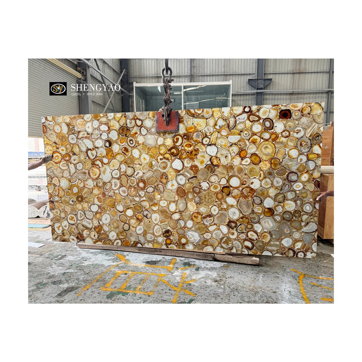 1600*3200mm Large Size Polished Brown Agate Stone Background Wall Onyx Geode Wall Panel