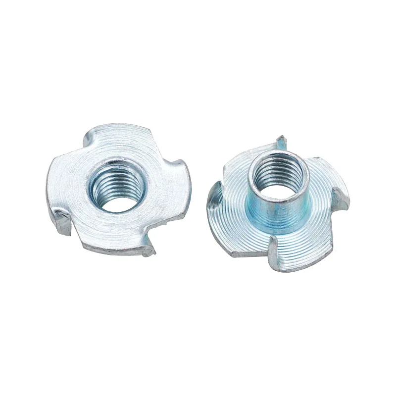 Good Quality stainless steel Carbon Steel Nickel Plating DIN1624 Four Jaw Insert Nuts For Furniture Hardware Industry