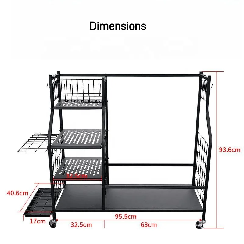 Golf Bag Organizer Garage Storage Stand with Lockable Wheels Fits  Golfing Equipment Accessories