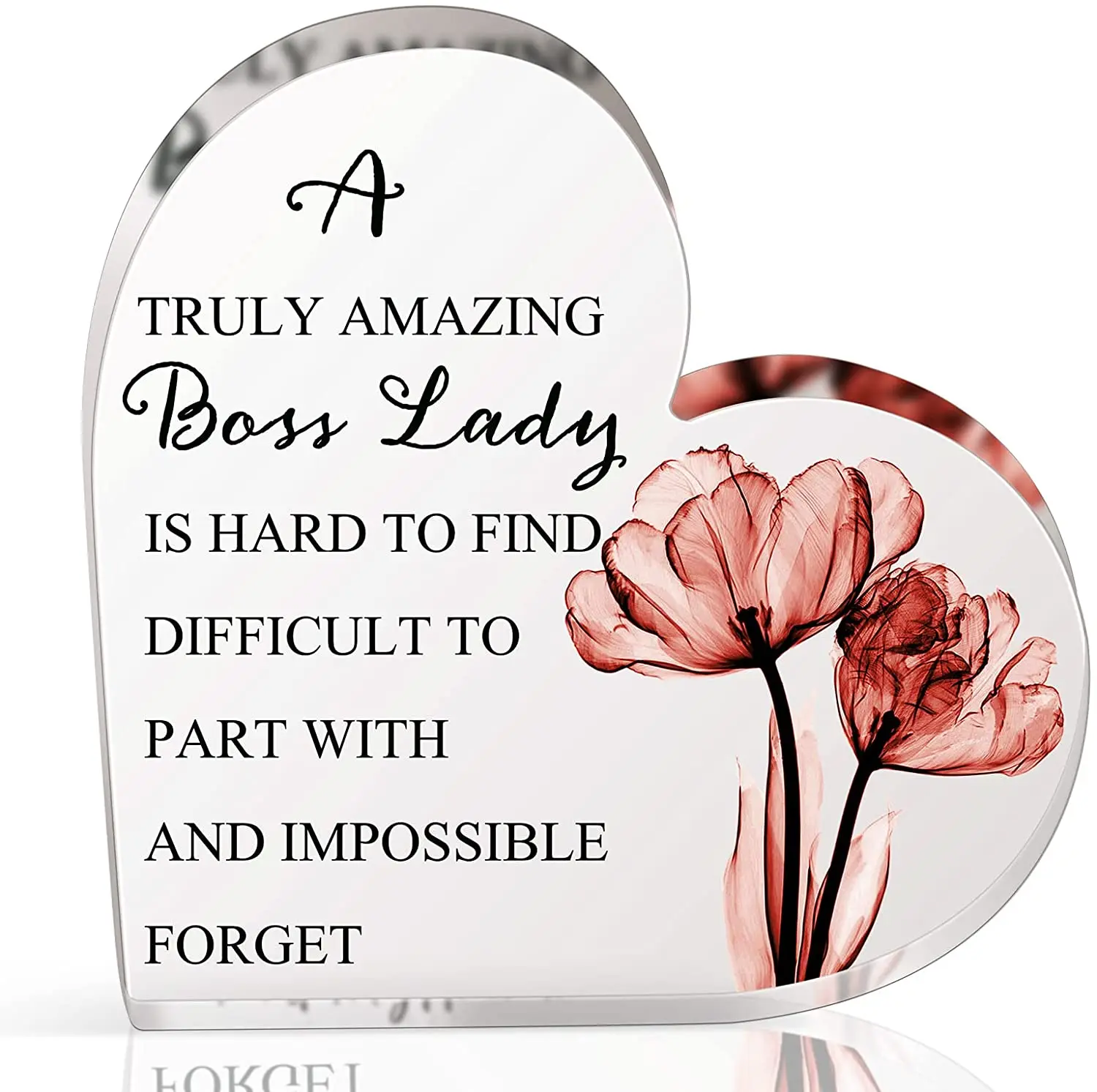 Acrylic Heart Boss Leaving Gifts Boss Appreciation Retirement Gift Paperweight Keepsake for Office Desk Birthday