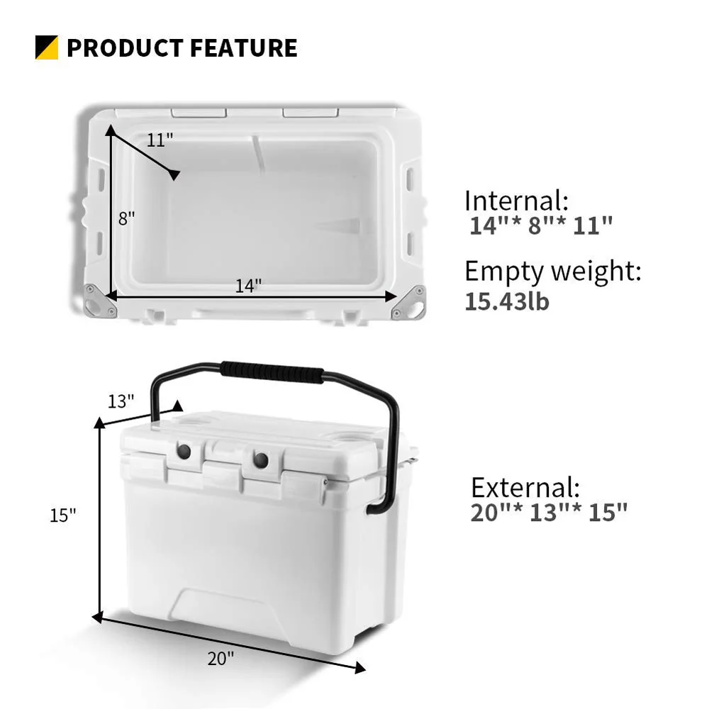 Heavy duty ice cooler Rotomolded fishing holder box 25QT coolers