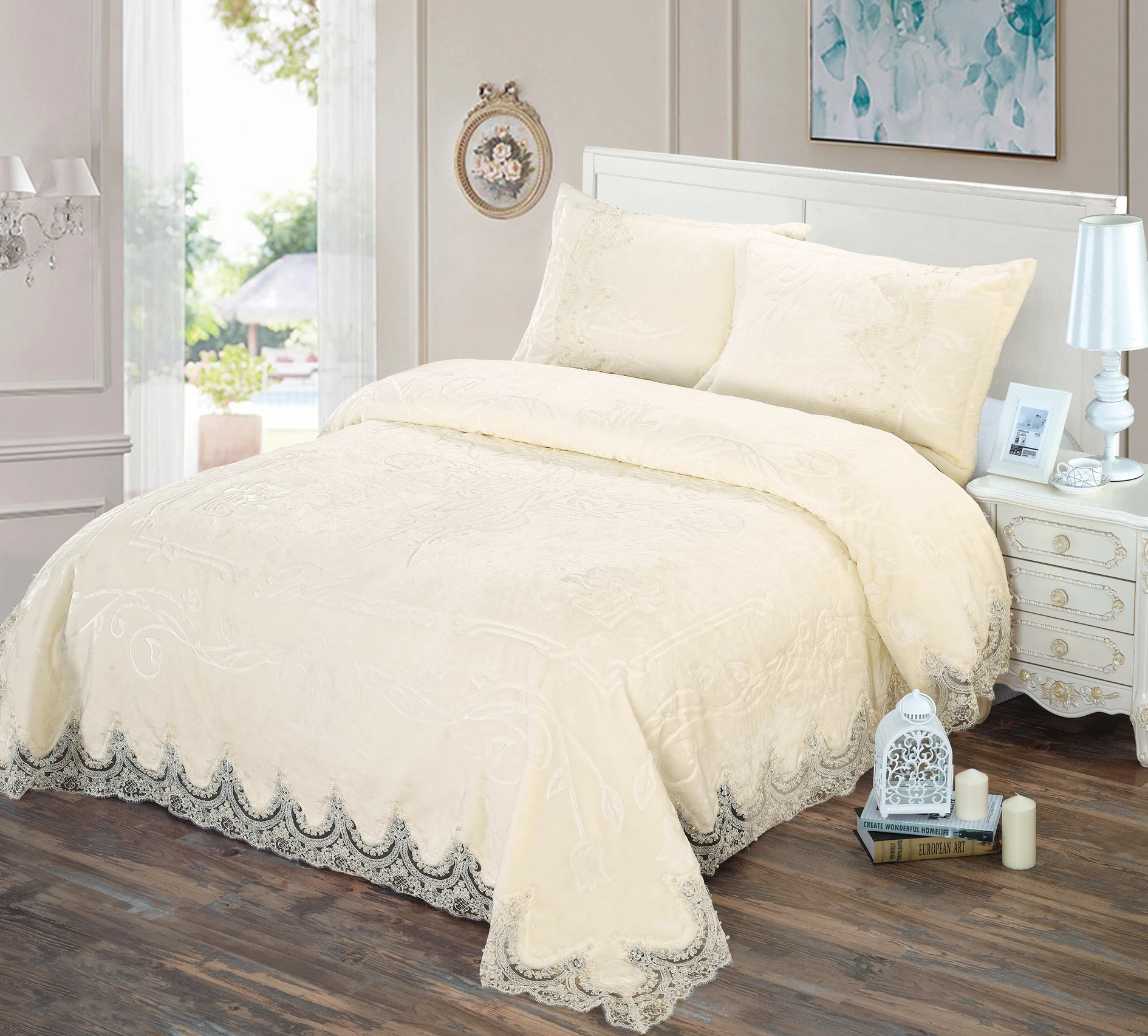 Wholesale Cheap Comfortable Super Warm Embossed Mink Raschel mink blankets for winter