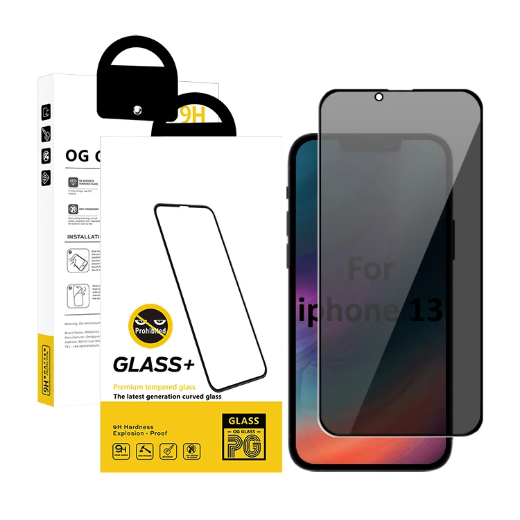 New Arrivals Anti-spy 9h Hardness Tempered Glass Privacy Screen Protectors For Iphone 13 12 11 Pro Max Xs Max Mini