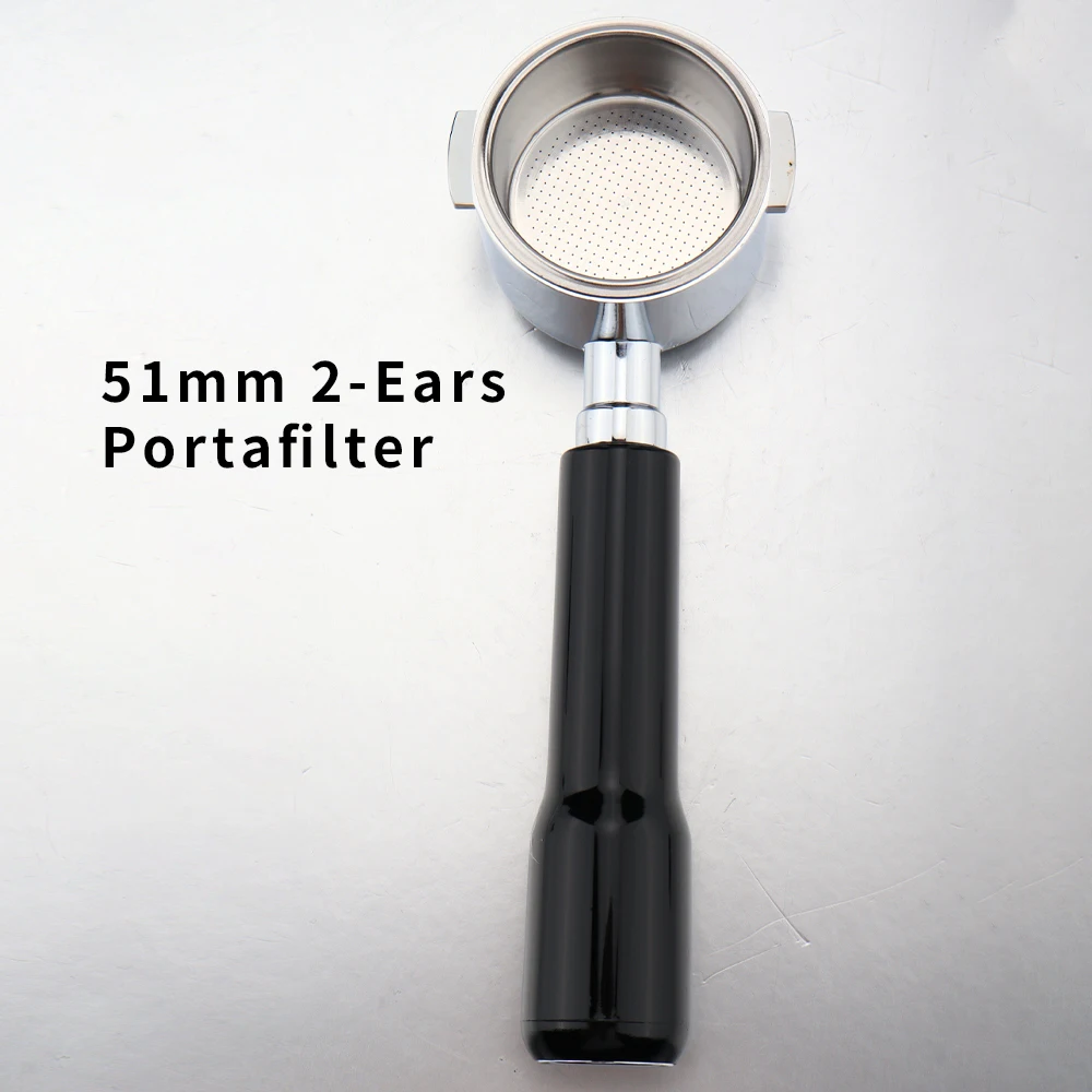 Hot Sale Coffee Portafilter 51mm Black 2 Ears Bottomless Portafilter 51mm for Delonghi 1 Year Warranty