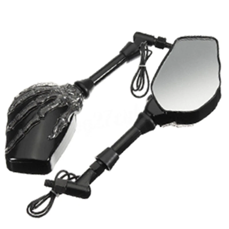 Integrated LED Skeleton Claw Turn Signal Light 8mm 10mm Thread Bolts Motorcycles Rearview Mirrors Interior Accessories