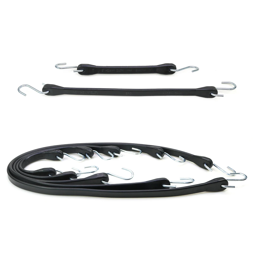 High Quality 15' 41' Assorted Size Rubber Elastic Cord Bungee Strap Tie Down with Zinc Coated Hook