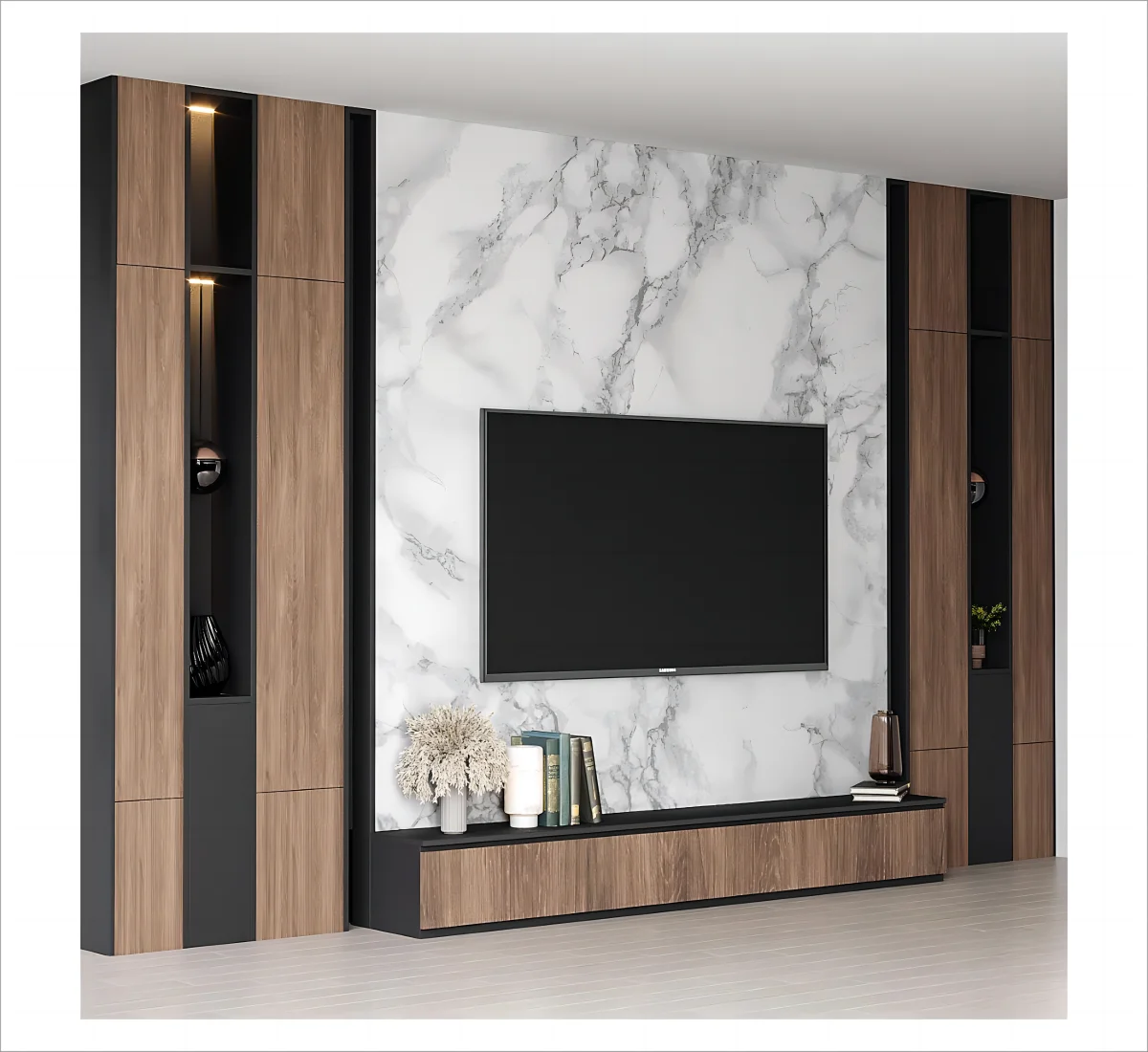 KEJIA Luxury TV Stand Wood Cabinet Wooden Living Room Wall Units Modern Furniture TV Stands Cabinet
