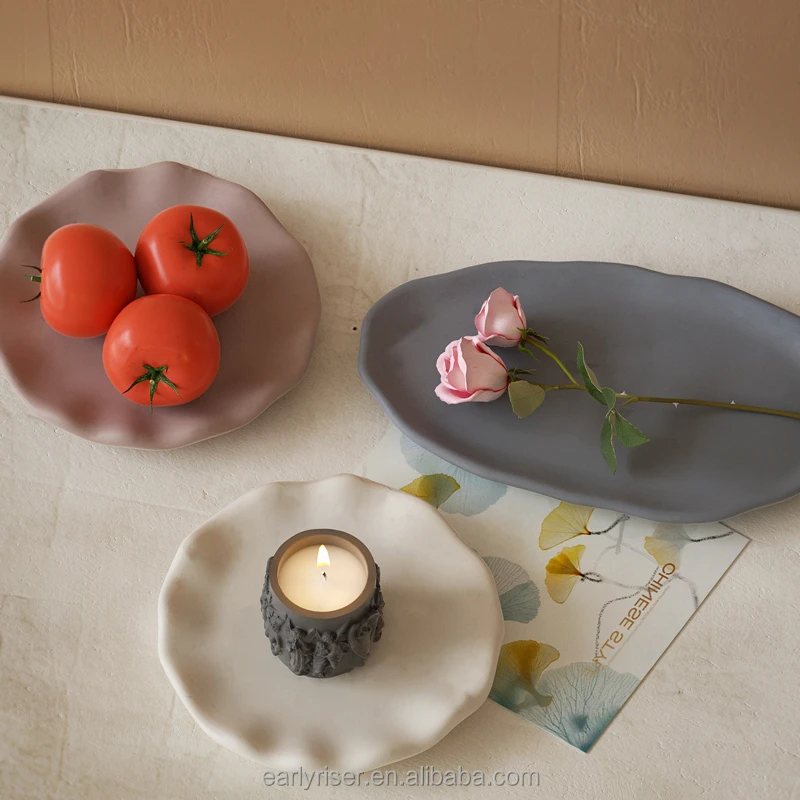 Early Riser DIY Resin Dropping Glue Irregular Cloud Plate Gypsum Tray Tea Cup Base Jewelry Silicone Mould