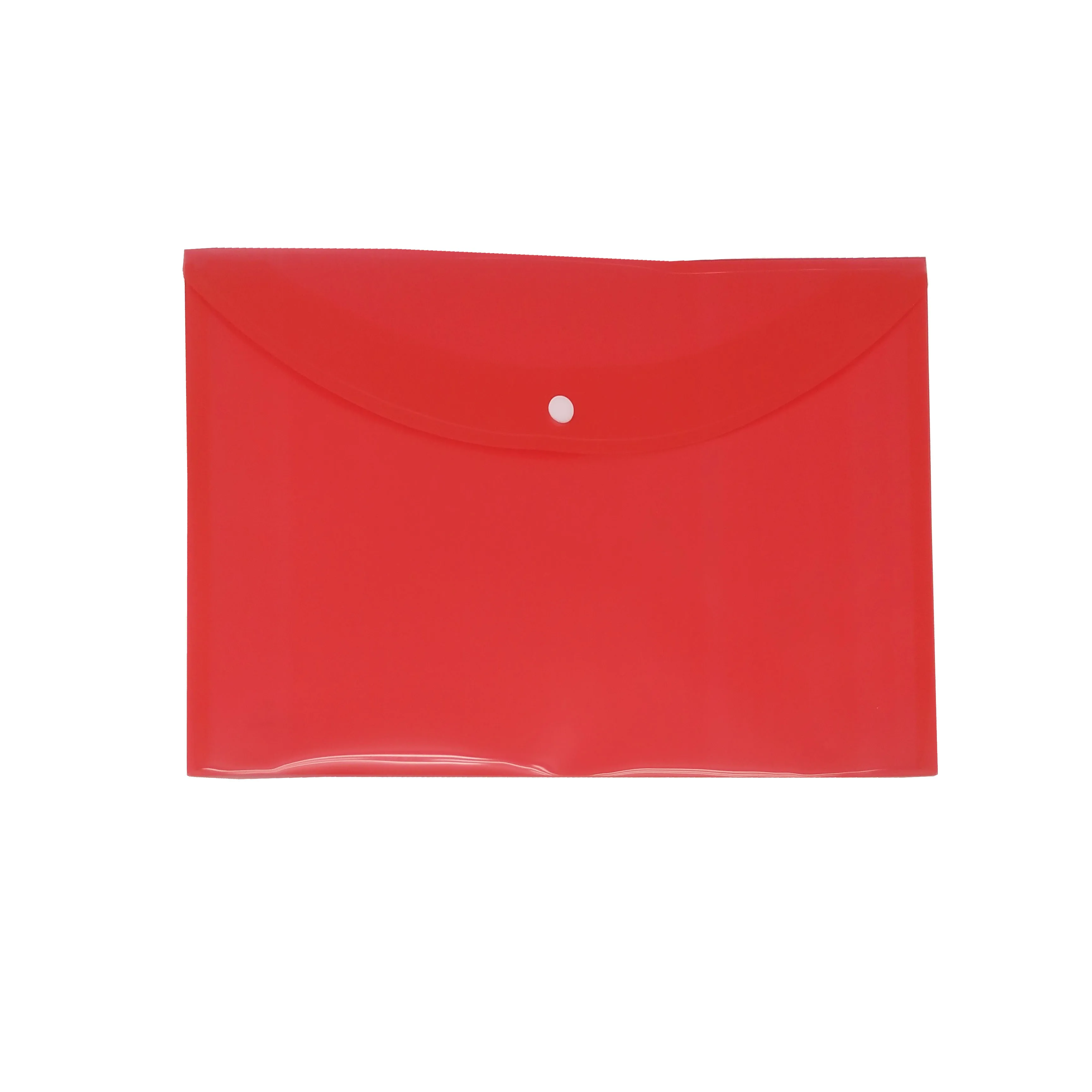 A4 Colorful Semi-Transparent envelope file holder with snap button plastic wallet