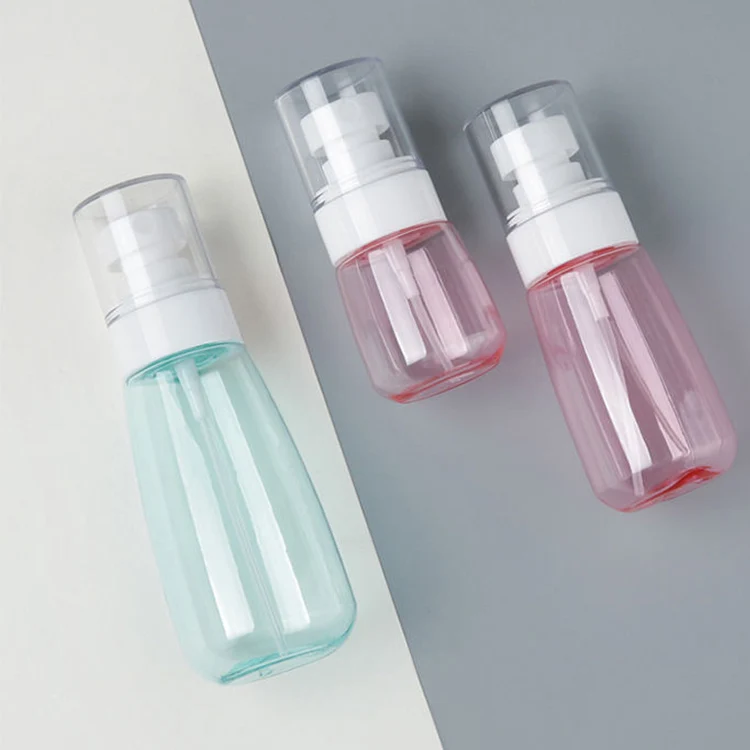 wholesale melanotan2 PET 30ml 60ml 100ml Transparent, pink, blue clear plastic spray bottle for cosmetic packaging spray bottle