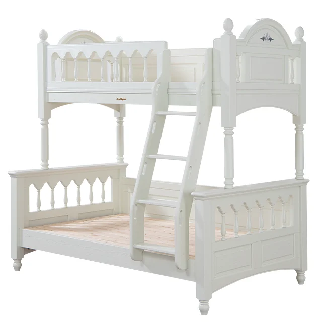 Sampo kingdom European style white paint Finland solid pine  wooden kids bunk bed for kids customized furniture