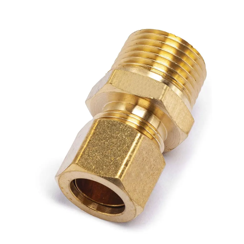 Brass 1/2-Inch OD x 1/2-Inch Male Connector NPT Compression Connector Fitting For Copper Pipe