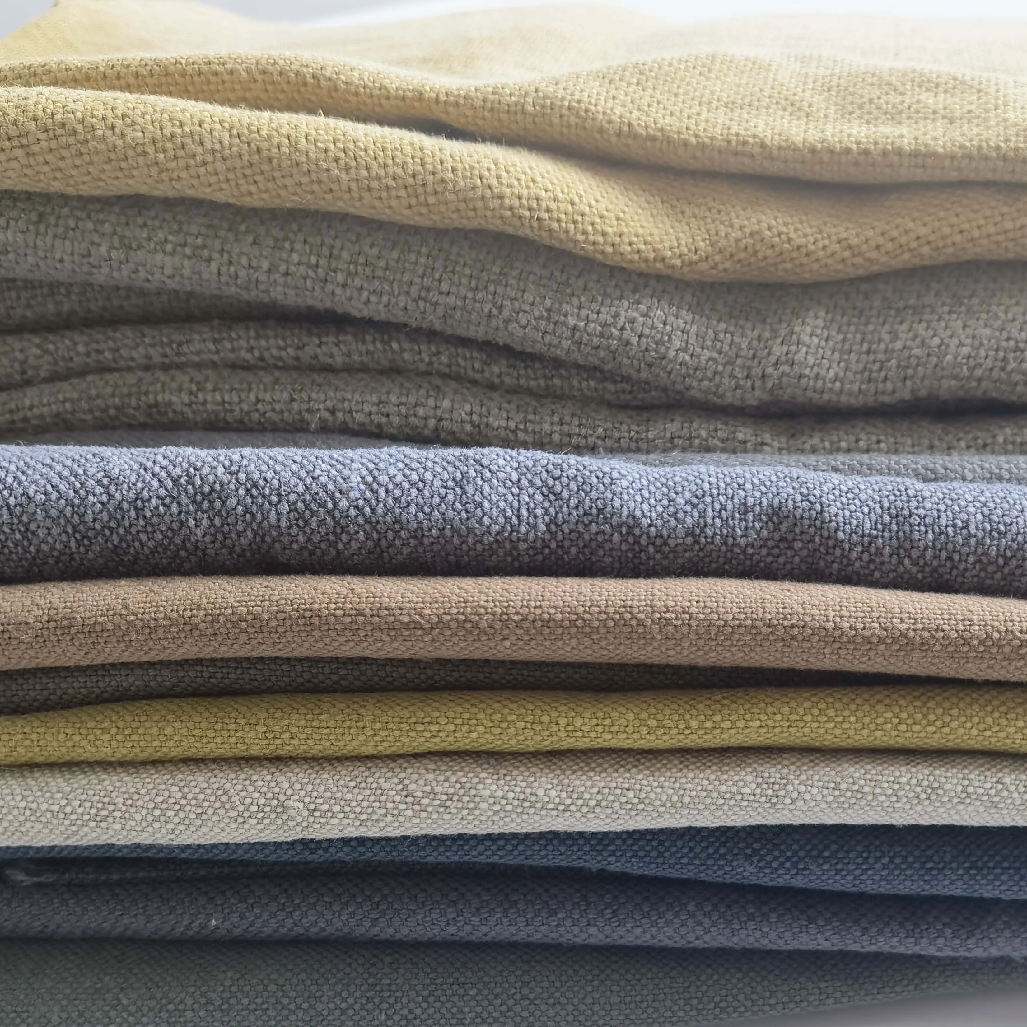 Fabulous 100% natural linen heavy fabric woven upholstery curtain gold sofa  linen fabric