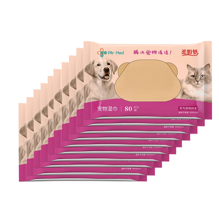Custom China Manufacturer Large Cleaning Deodorizing Pet Wipes Dog Grooming Wipes For Dogs And Cats