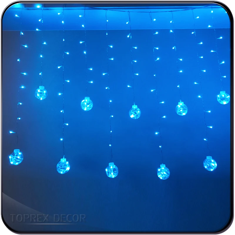 Holiday outdoor 100 led pvc string light 50m party Christmas Ball Fairy Icicle Curtain chasing light string For Home Decoration