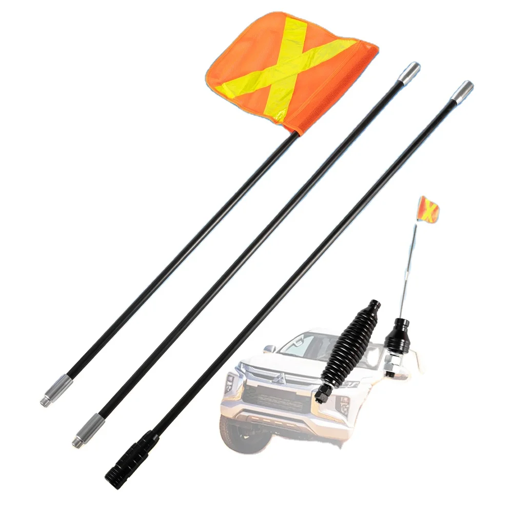10ft 12ft Mining Vehicle Work Buggy Warning Safety Flag Whip Fiberglass Antenna