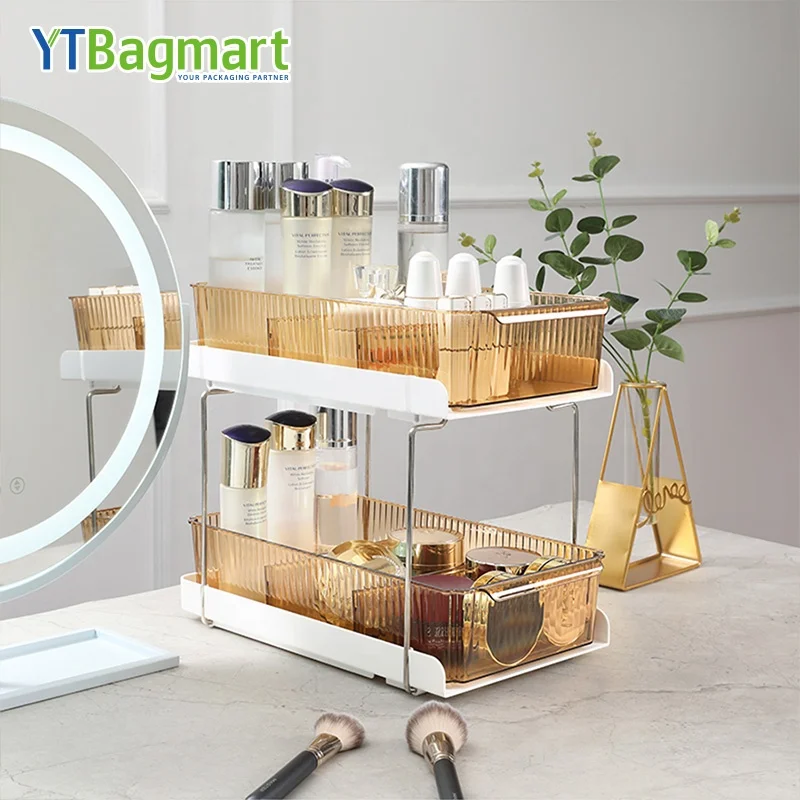 Customized Bathroom Pull Out Organizer Plastic Pull Out Kitchen Bathroom