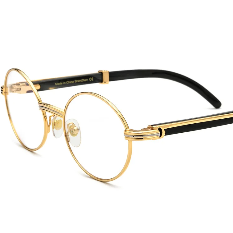 New Handmade Horn Glasses Men Brand Designer Round Buffs Eyeglasses Frames for All Face High Quality Luxury Optical Eyewear