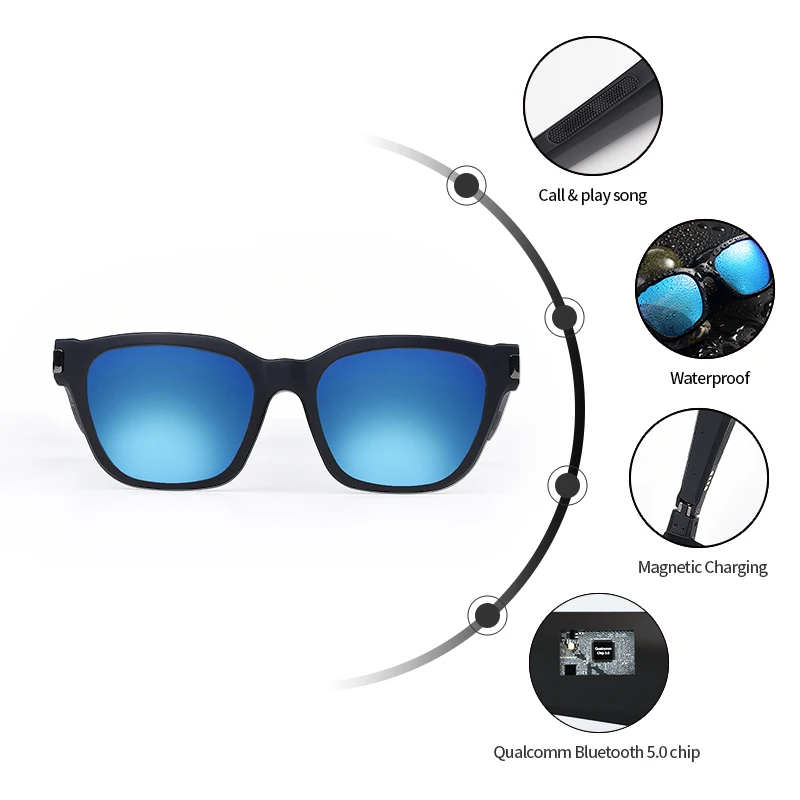 BT glasses earphone and microphone ios android wireless wifi calling and listening music BT sunglasses