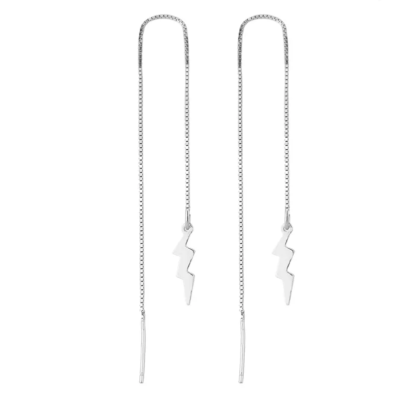 2022 New Korean Fashion 925 Sterling Silver Earring Dainty Flash Lightning Charm Earring