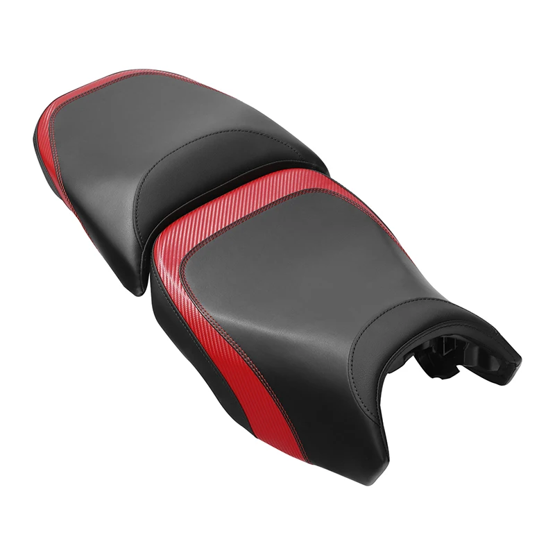 BS01-06-BR Black+Red Driver & Passenger Seat Pillion Fit For BMW R1200GS Adv 13-18 R1250GS Adv 19-23