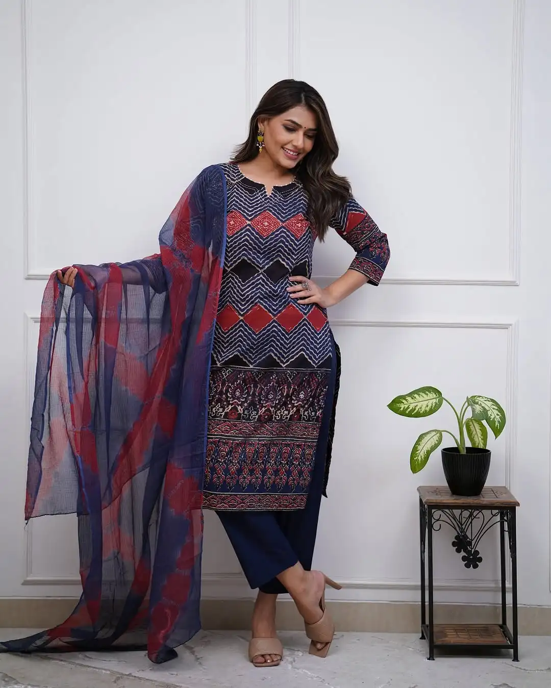 Красивые брюки Katha Moti удобные хлопковые Kurti мягкие для свадьбы
