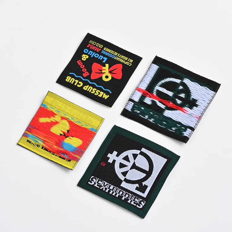 Straight Cut Garment Label Custom Personalized Woven Label Multicolor Fabric Label To Mark Your Clothes
