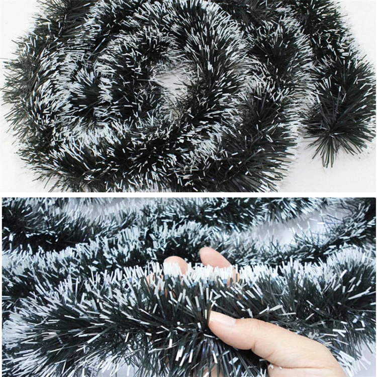 2023 New 2M Christmas Garland Home Party Wall Door Decor Christmas Tree Ornaments Tinsel Strips with Bowknot Party Supplies U3