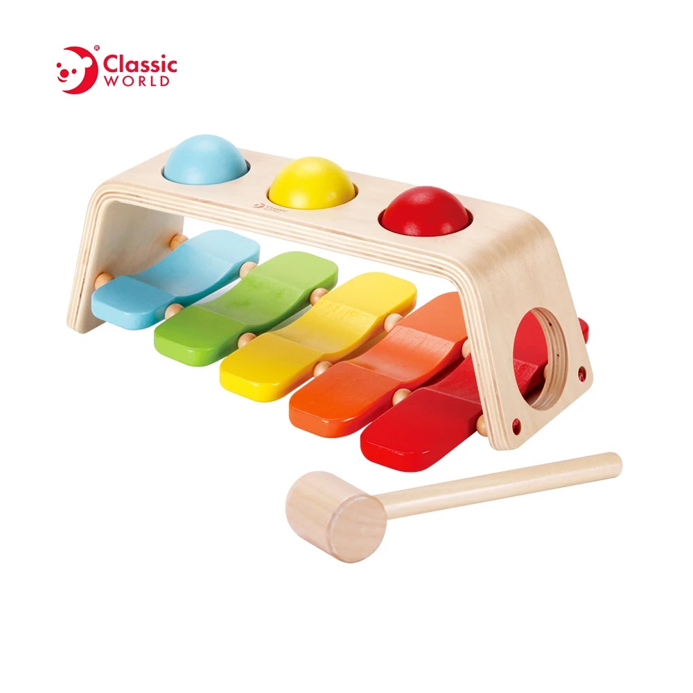 Kids Developmental Montessori Learning Hammering Pounding Toys Wooden Educational Toy Xylophone