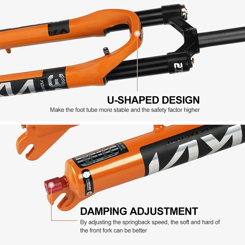 Toseek KN34 Bicycle Front Suspension Fork Manufacturer Black 29er QR Mountain Bike Front Fork