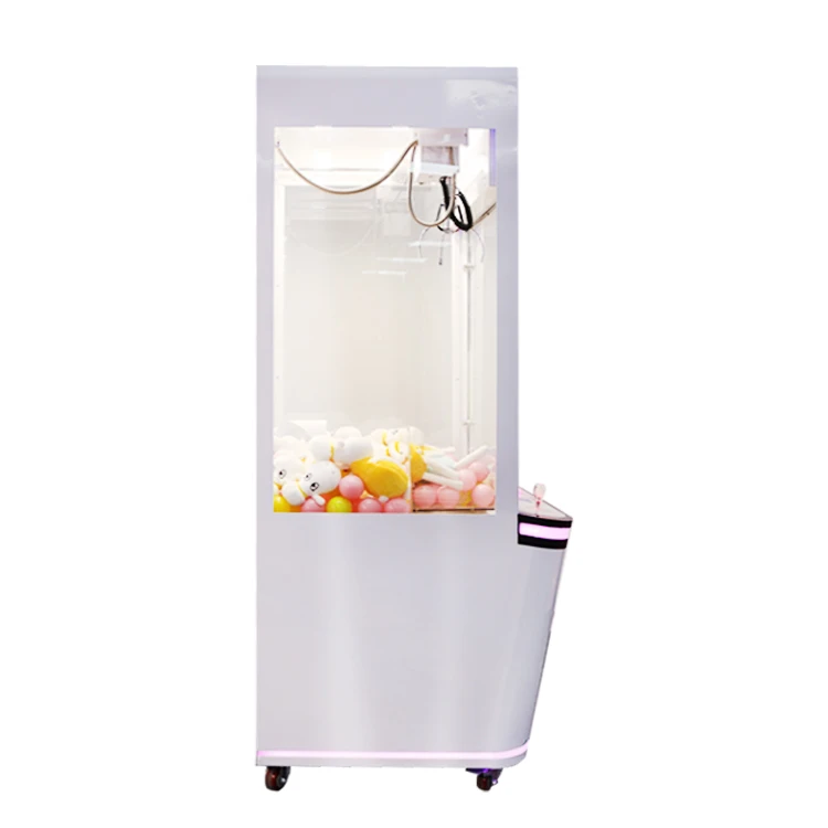 Factory supplier attractive coin operated  crane claw vending game machine white cabinet with screen