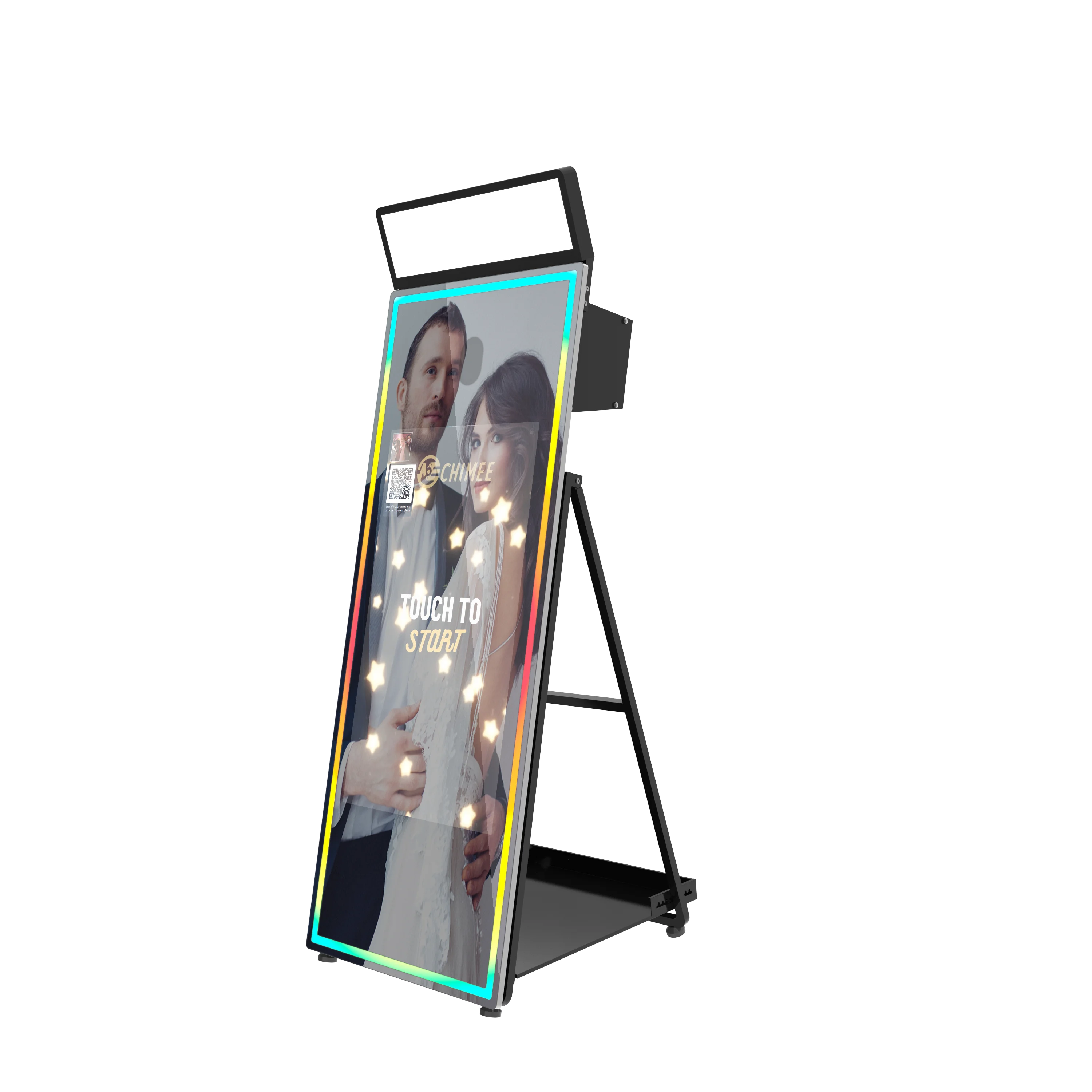 DSLR Camera Foldable Light Mirror Photobooth All-in-one Computer HD Glass Mirror Photobooth Wedding Metal Photobooth for Parties
