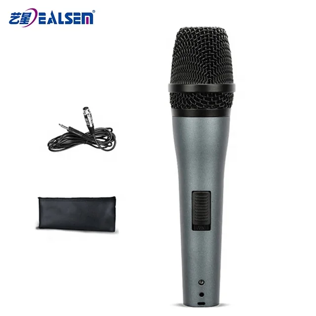 Ealsem Custom Logo Karaoke Mic Wired Dynamic Studio Microphone For Church Speech KTV Live Streaming Music Room