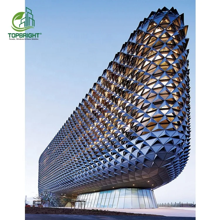 Декоративные наружные алюминиевые облицовочные панели для торгового центра, архитектурное здание, алюминиевые навесные стены