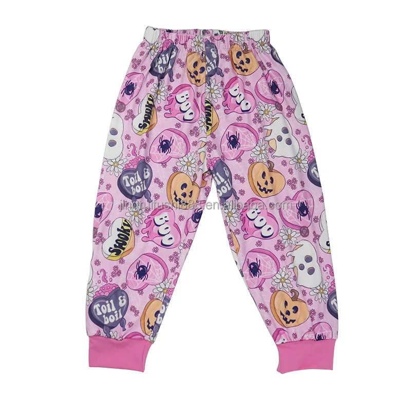 2024 Autumn Fall Kids Baby Lounge Clothing Sets Pajamas Halloween Printed Long Sleeve Tops & Pants 2-Piece Sets