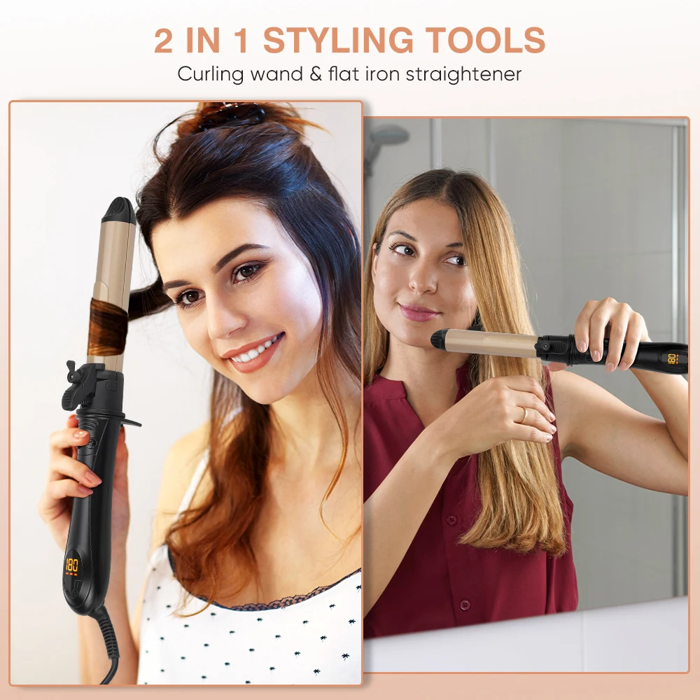 New Design 2 in 1 Portable Electric Curlers Rollers Professional Automatic Rotating Hair Curler Professional Curling Iron