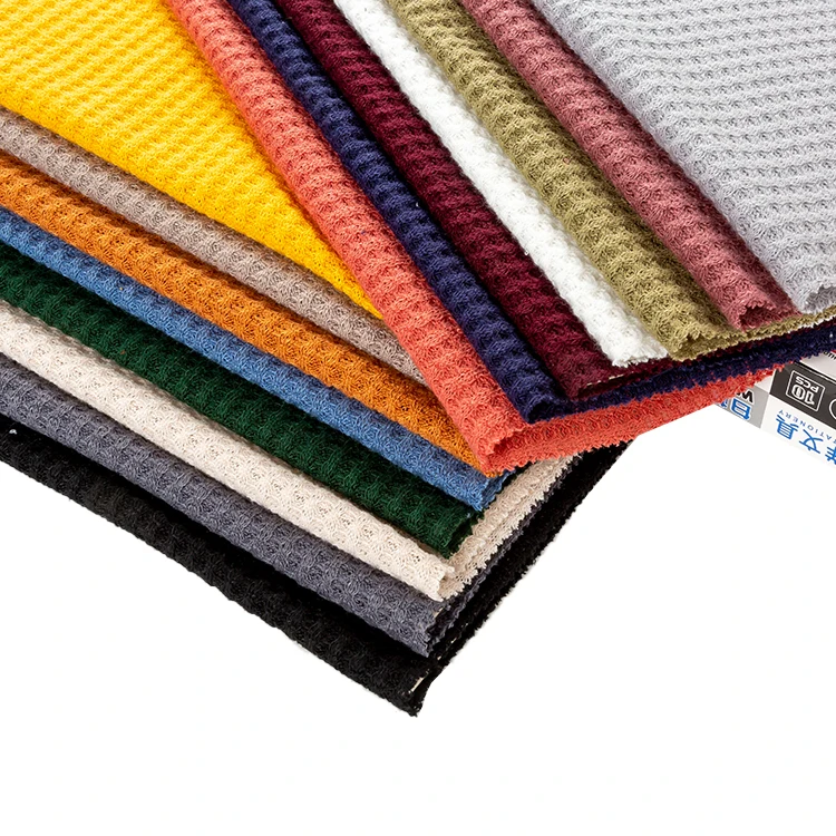 
Custom Print 67.2% Polyester 28.8% Rayon 4% Spandex Waffle Bedding Fabrics 